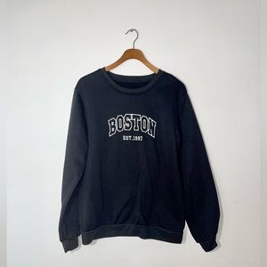 Embroidered Boston Crewneck Sweatshirt